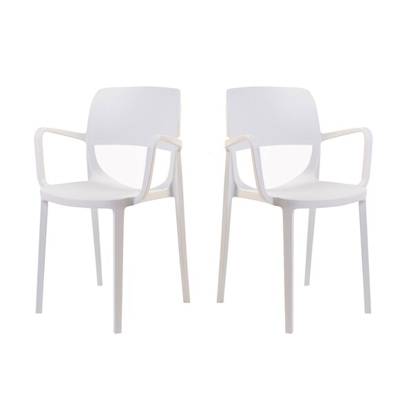 Rainbow Outdoor Bella Set of 2 Stackable Armchair-White RBO-BELLA-WHT-AC-SET2 - main